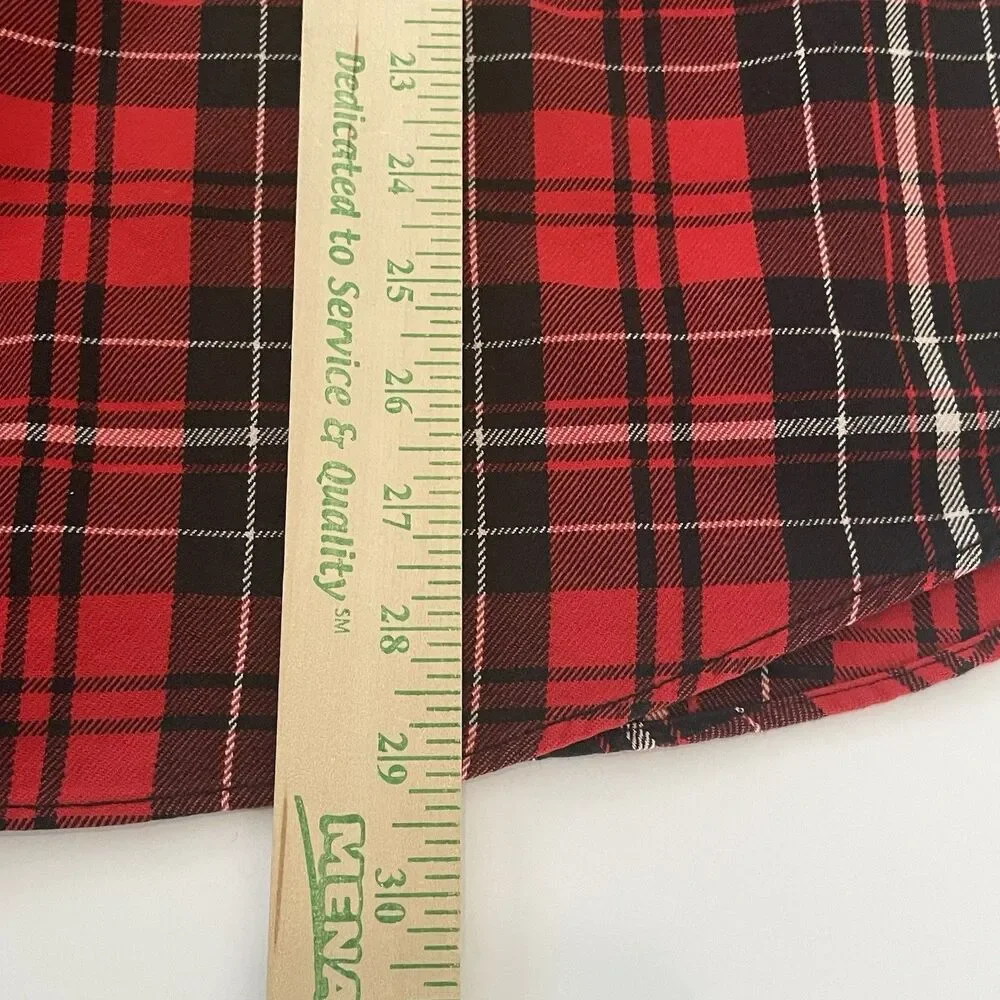 Vintage Polo Ralph Lauren Flannel Shirt Mens Sz M Red Tartan Plaid Button Up